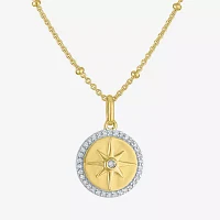 Diamond Addiction (G-H / Si2-I1) Womens 1/10 CT. T.W. Lab Grown White Diamond 14K Gold Over Silver Sterling Silver Star Pendant Necklace