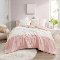 Intelligent Design Monica Colorblock Clipped Jacquard Duvet Cover Set