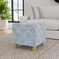 Homepop Storage Upholstered Floral Ottoman