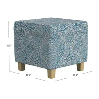 Homepop Storage Upholstered Floral Ottoman