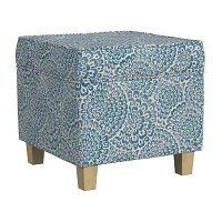Homepop Storage Upholstered Floral Ottoman