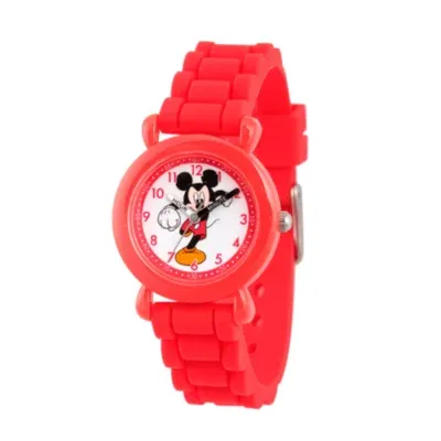 Disney Mickey Mouse Boys Red Strap Watch Wds000013