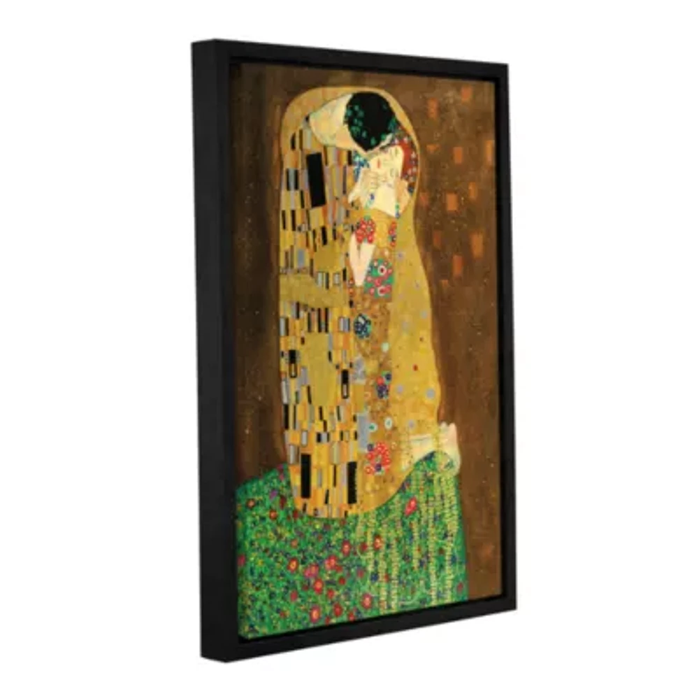 Brushstone The Kiss By Gustav Klimt Gallery Wrapped Floater-Framed Canvas Wall Art