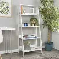 55" Wood Ladder 4-Shelf Bookshelf