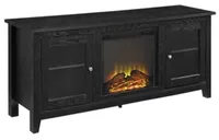 58" Wood Media TV Stand Console with Electric Fireplace