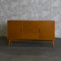 60" Mid-Century Modern Wood Console TV Stand