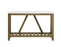 Farmhouse Slatted Shelf Entryway Table