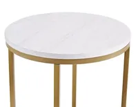 Faux-Marble Round End Table