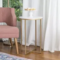 Faux-Marble Round End Table