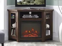 48" Wood Corner Fireplace Media TV Stand Console