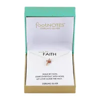 Footnotes Faith Sterling Silver 18 Inch Cable Cross Pendant Necklace