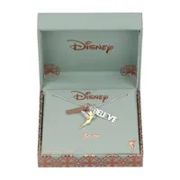 Disney Classics Crystal Pure Silver Over Brass 18 Inch Box Tinker Bell Pendant Necklace