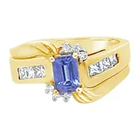 LIMITED QUANTITIES! Le Vian Grand Sample Sale™ Ring featuring Blueberry Tanzanite® / CT. T.W. Vanilla Diamonds® set in 14K Honey Gold