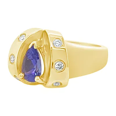 Le Vian® Grand Sample Sale™ Ring featuring Blueberry Tanzanite® 1/5 CT. Vanilla Diamonds® set in 14K Honey Gold™