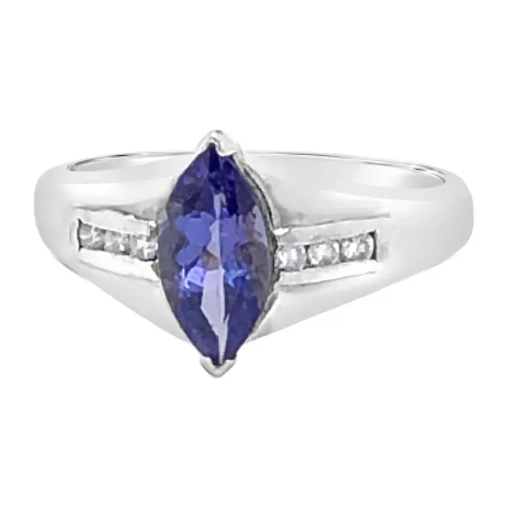 LIMITED QUANTITIES! Le Vian Grand Sample Sale™ Ring featuring Blueberry Tanzanite® 1/ CT. T.W. Vanilla Diamonds® set in 18K Vanilla Gold