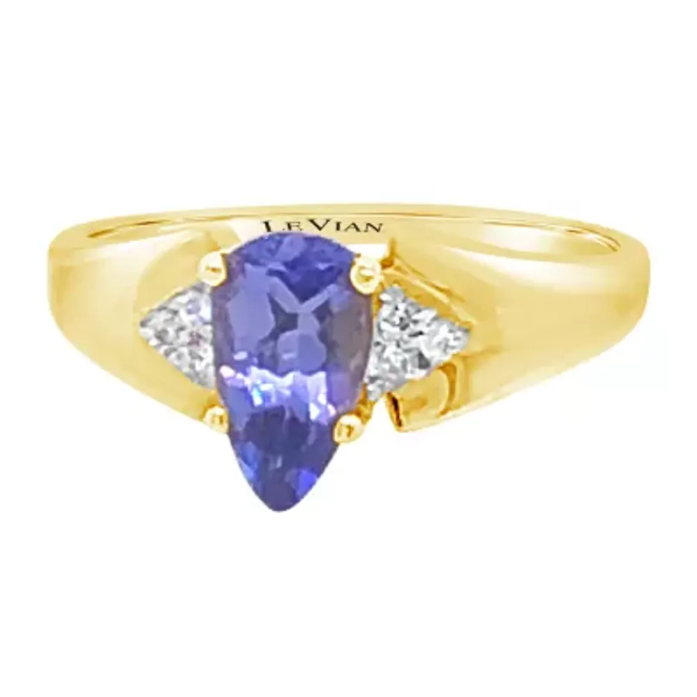 LIMITED QUANTITIES! Le Vian Grand Sample Sale™ Ring featuring Blueberry Tanzanite® Vanilla Diamonds® set in 14K Honey Gold