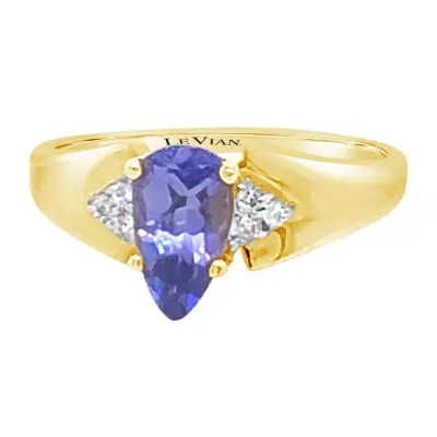 LIMITED QUANTITIES! Le Vian Grand Sample Sale™ Ring featuring Blueberry Tanzanite® Vanilla Diamonds® set in 14K Honey Gold