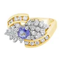 LIMITED QUANTITIES! Le Vian Grand Sample Sale™ Ring featuring Blueberry Tanzanite® 3/4 CT. T.W. Vanilla Diamonds® set in 14K Vanilla Gold®