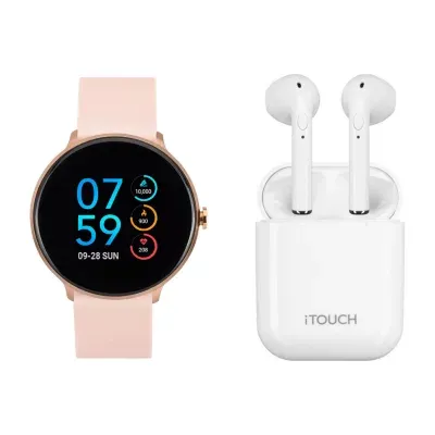 Itouch Sport With Wireless Earbuds Womens Pink Smart Watch It7804r04i-0aa