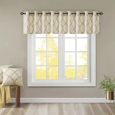 Madison Park Westmont Fretwork Print 50"W X 18"L Grommet Top Tailored Valances