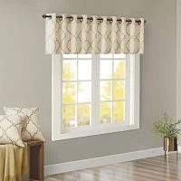 Madison Park Westmont Fretwork Print 50"W X 18"L Grommet Top Tailored Valance