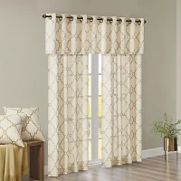 Madison Park Westmont Fretwork Print 50"W X 18"L Grommet Top Tailored Valance