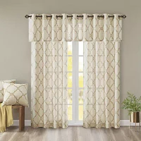 Madison Park Westmont Fretwork Print 50"W X 18"L Grommet Top Tailored Valance