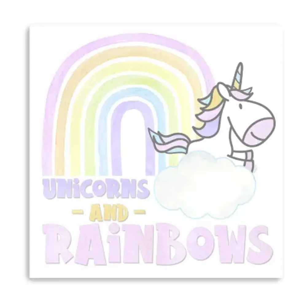 Lumaprints Pastel Rainbows V-Unicorns Giclee Canvas Art