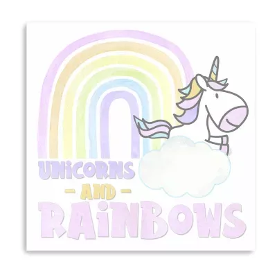 Lumaprints Pastel Rainbows V-Unicorns Giclee Canvas Art