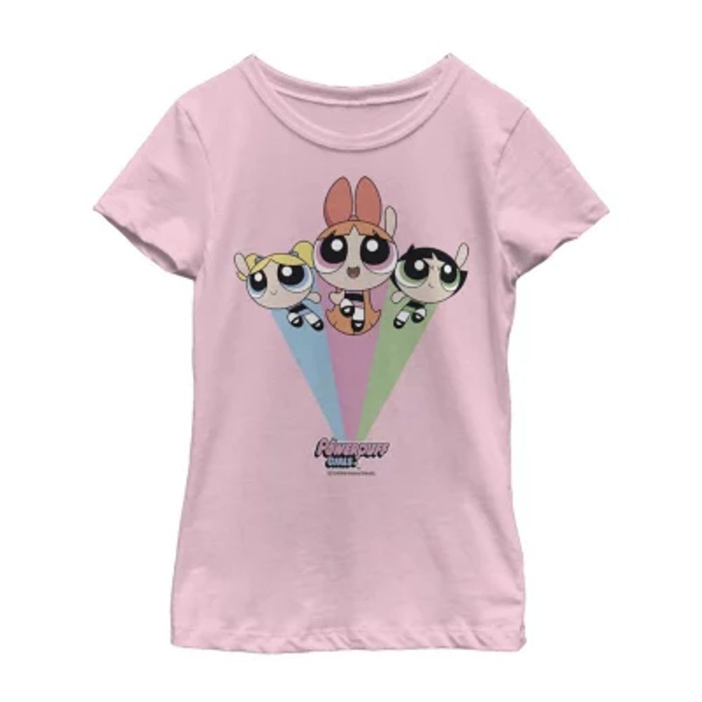 Little & Big Girls Crew Neck Short Sleeve Powerpuff Graphic T-Shirt