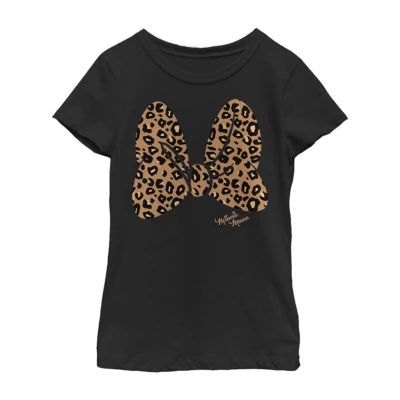 Little & Big Girls Crew Neck Short Sleeve Minnie Mouse Graphic T-Shirt