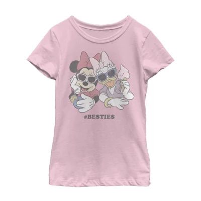 Little & Big Girls Crew Neck Short Sleeve Minnie Mouse Graphic T-Shirt