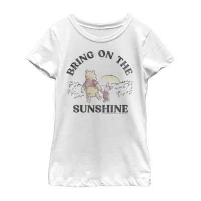 Little & Big Girls Crew Neck Short Sleeve Winnie The Pooh Graphic T-Shirt