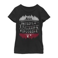 Little & Big Girls Christmas Stranger Things Crew Neck Short Sleeve Graphic T-Shirt