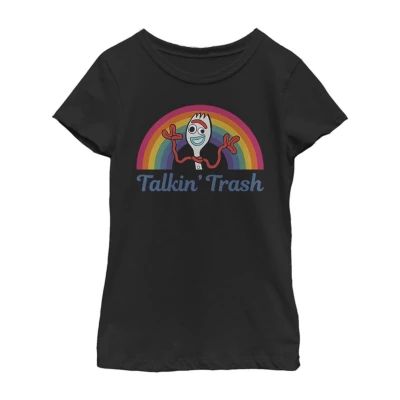 Little & Big Girls Talkin Trash Crew Neck Short Sleeve Toy Story Graphic T-Shirt