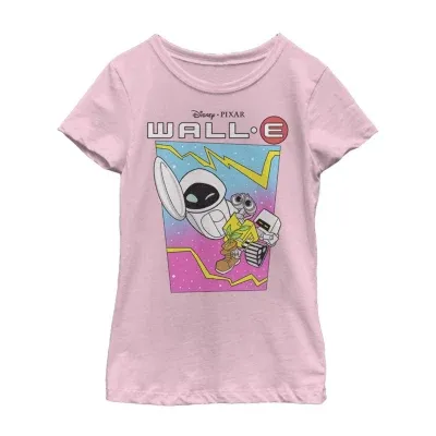 Little & Big Girls Crew Neck Short Sleeve Wall-E Graphic T-Shirt