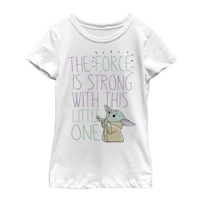 Little & Big Girls The Child Crew Neck Short Sleeve Star Wars Graphic T-Shirt