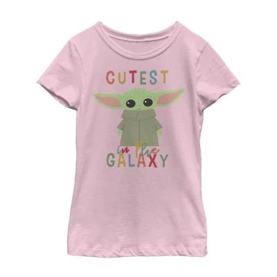 Little & Big Girls Cutest Child Crew Neck Short Sleeve Star Wars Graphic T-Shirt