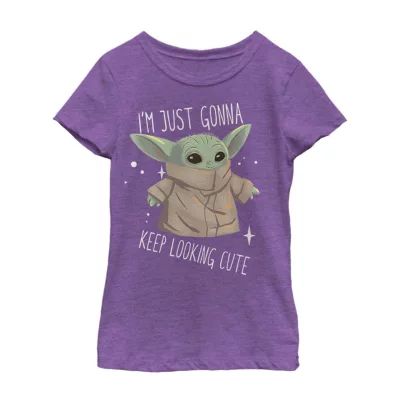 Little & Big Girls The Child Crew Neck Short Sleeve Star Wars Graphic T-Shirt