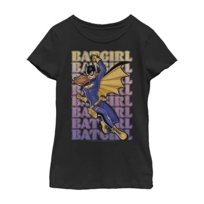 Little & Big Girls Crew Neck Short Sleeve Batgirl DC Comics Graphic T-Shirt