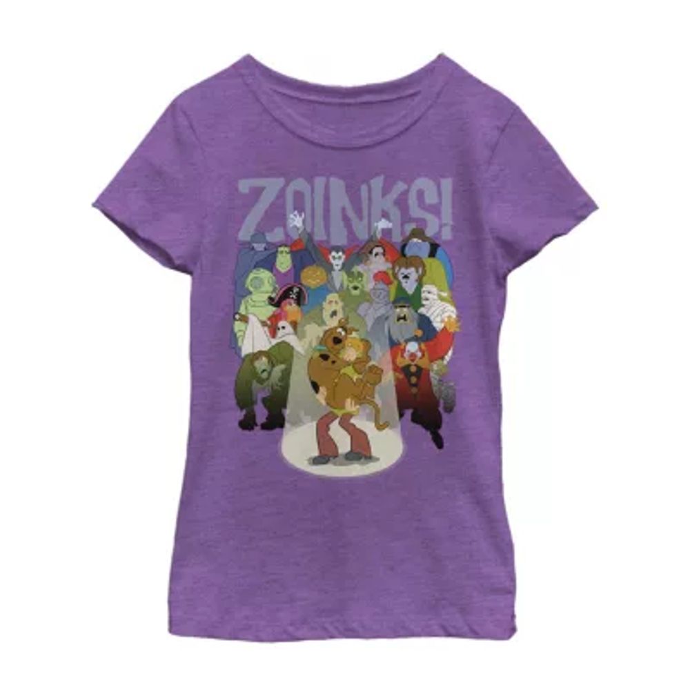 Little & Big Girls Crew Neck Short Sleeve Scooby Doo Graphic T-Shirt