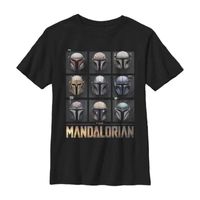 Little & Big Boys Mandalorian Crew Neck Short Sleeve Star Wars Graphic T-Shirt