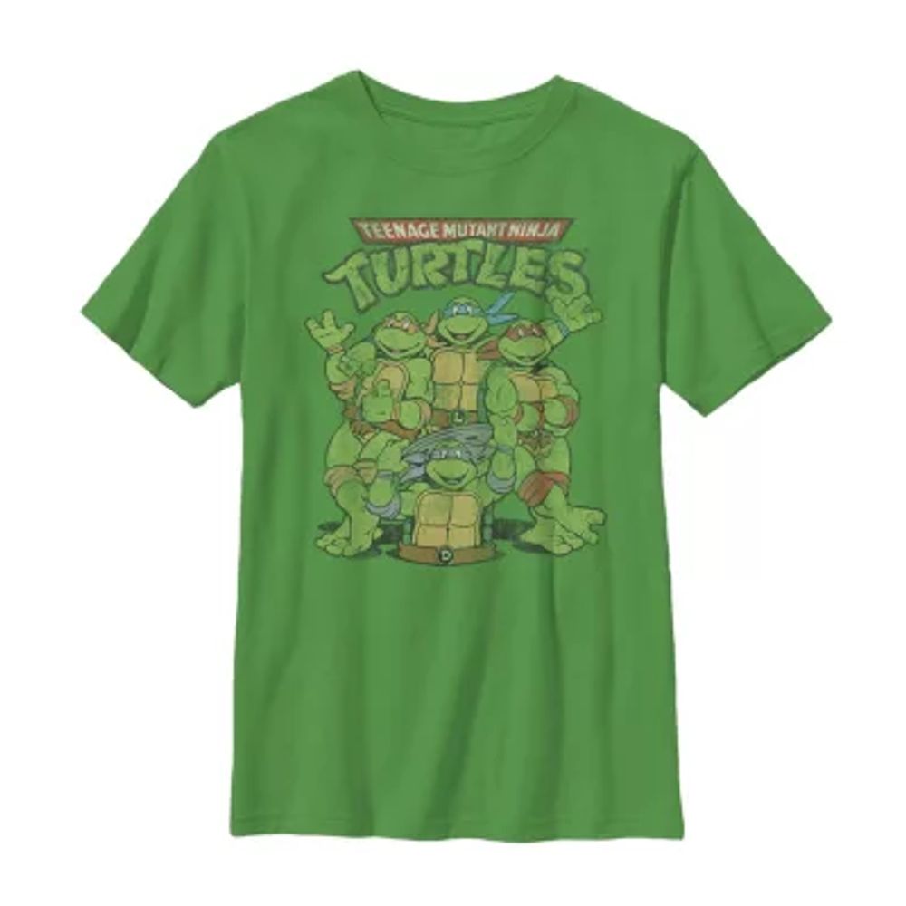 Little & Big Boys Crew Neck Short Sleeve Teenage Mutant Ninja Turtles Graphic T-Shirt