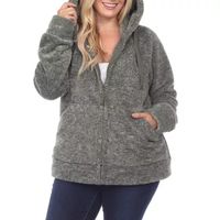 White Mark Hooded Midweight Jacket-Plus