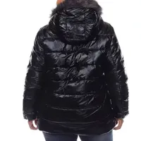 White Mark Hooded Midweight Plus Puffer Jacket