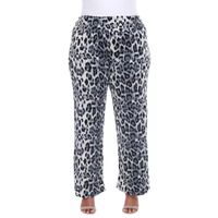 White Mark Womens Mid Rise Wide Leg Palazzo Pant-Plus