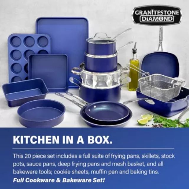 Granitestone Blue 20-pc. Nonstick Cookware and Bakeware Set