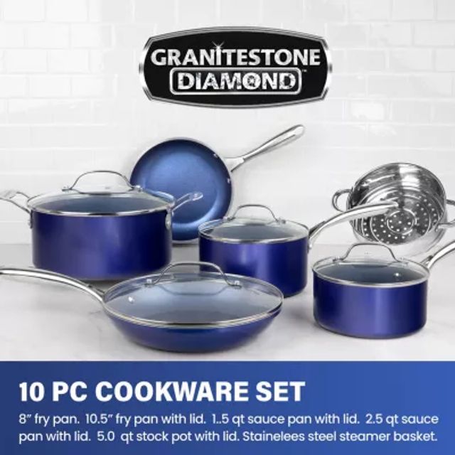 Granitestone Blue 10-pc. Nonstick Pots and Pans Cookware Set