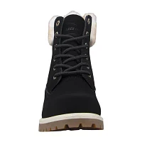 Lugz Womens Convoy Fur Block Heel Lace Up Boots