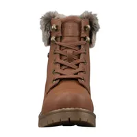 Lugz Womens Flirt Hi Fur Block Heel Lace Up Boots